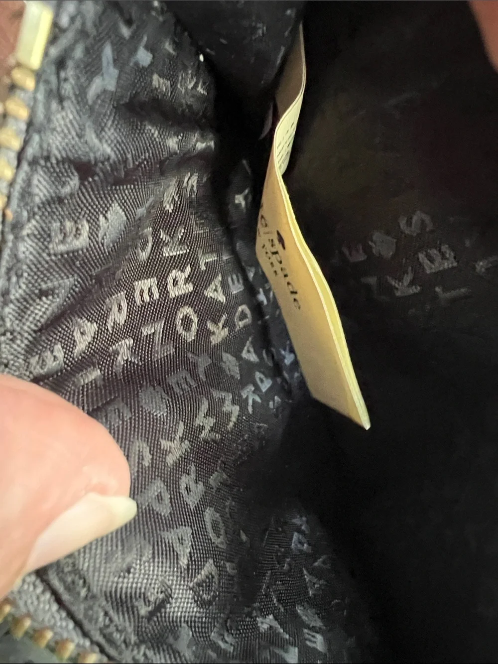 Kate Spade Gold Glitter Zip Key Pouch